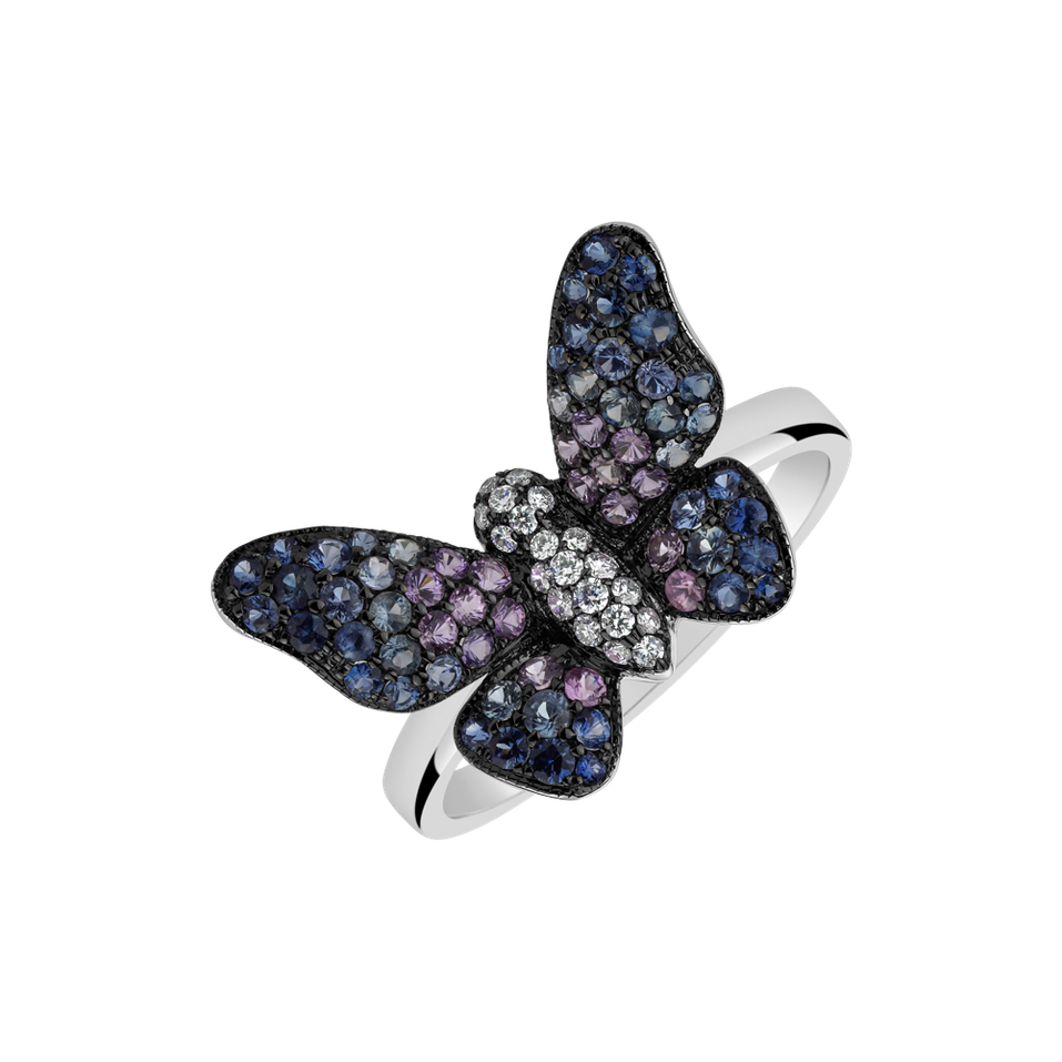 Prsten s diamanty a safiry Glamorous Butterfly