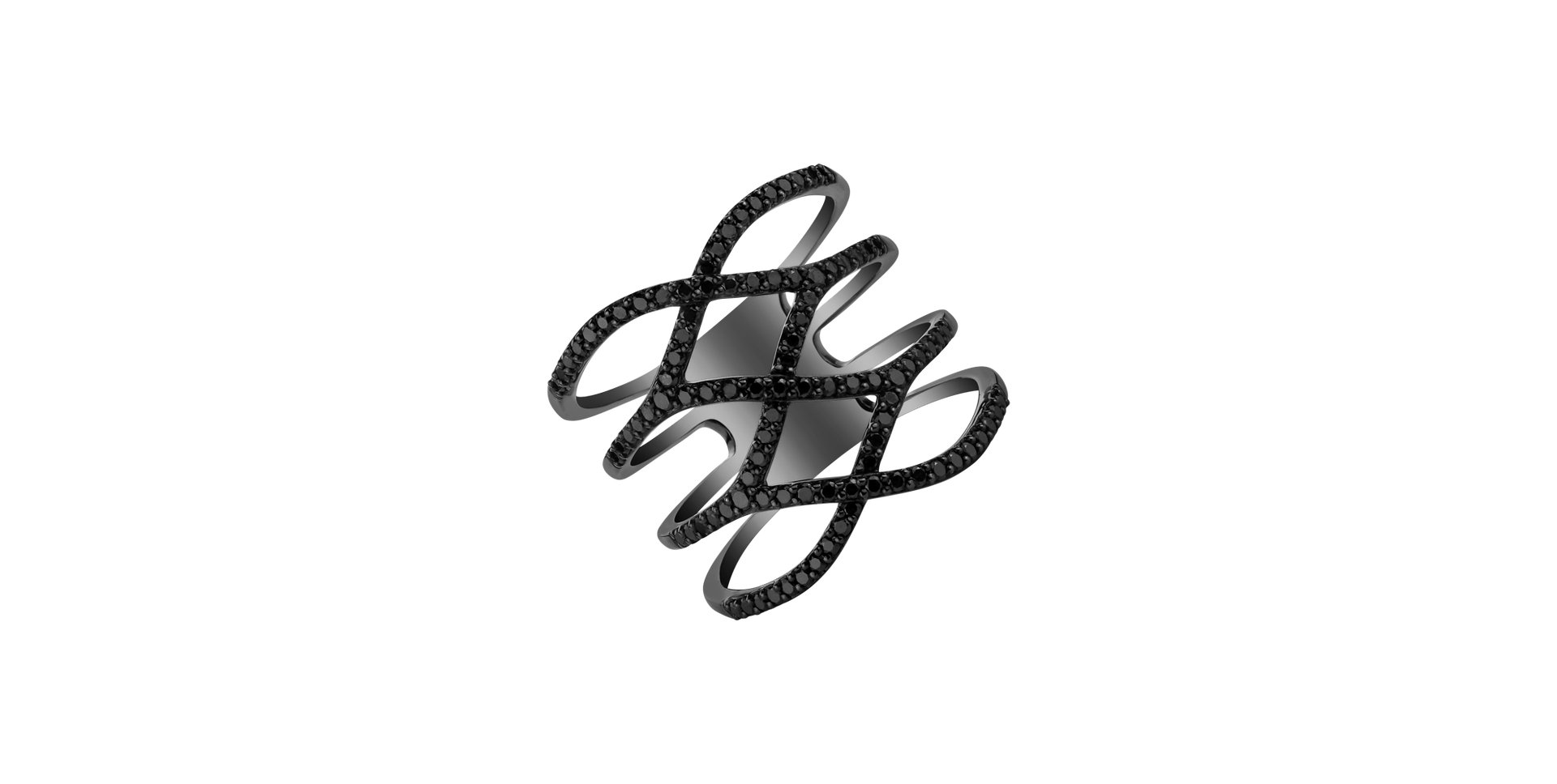 Prsten s černými diamanty Sunshine Highness