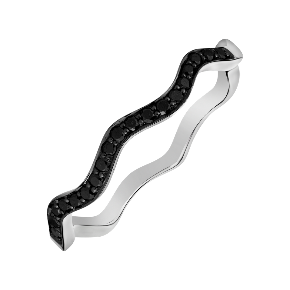 Prsten s černými diamanty Simplicity