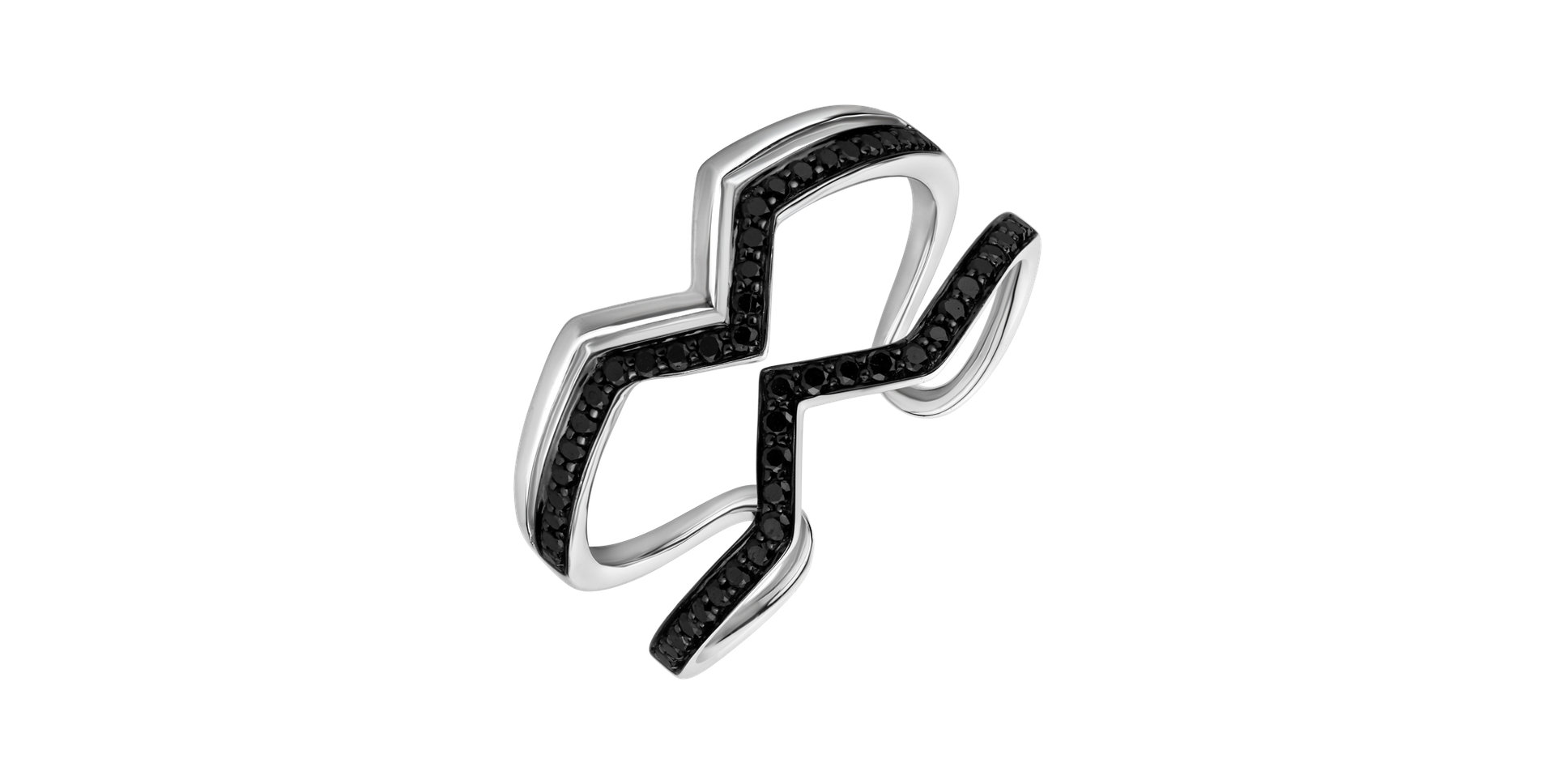 Prsten s černými diamanty Broken Aura