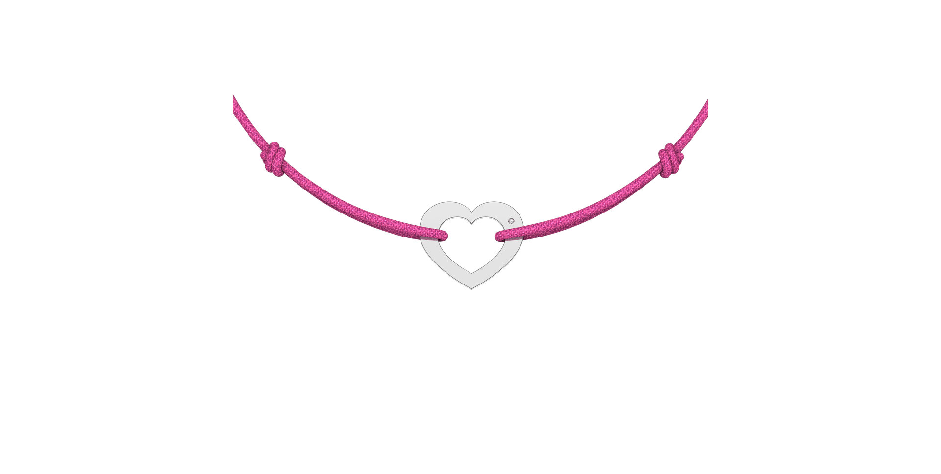 Diamantový náramek se šňůrkou Love