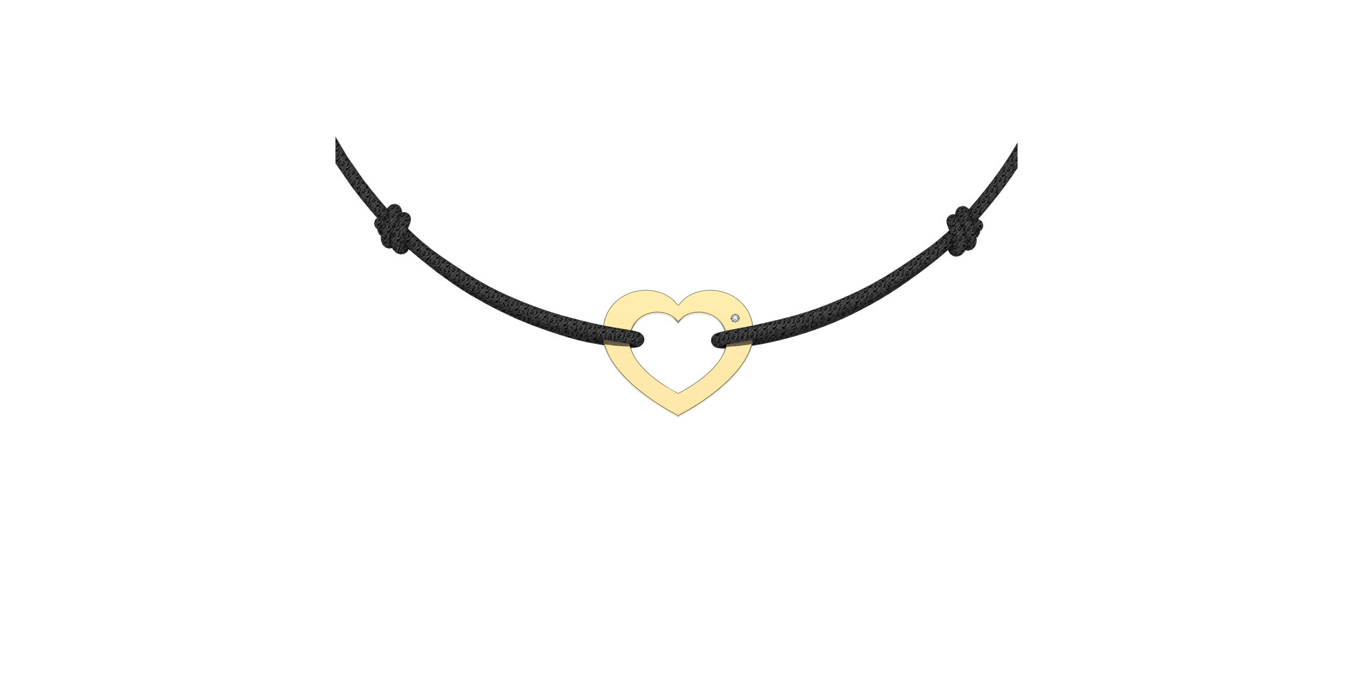 Diamantový náramek se šňůrkou Love