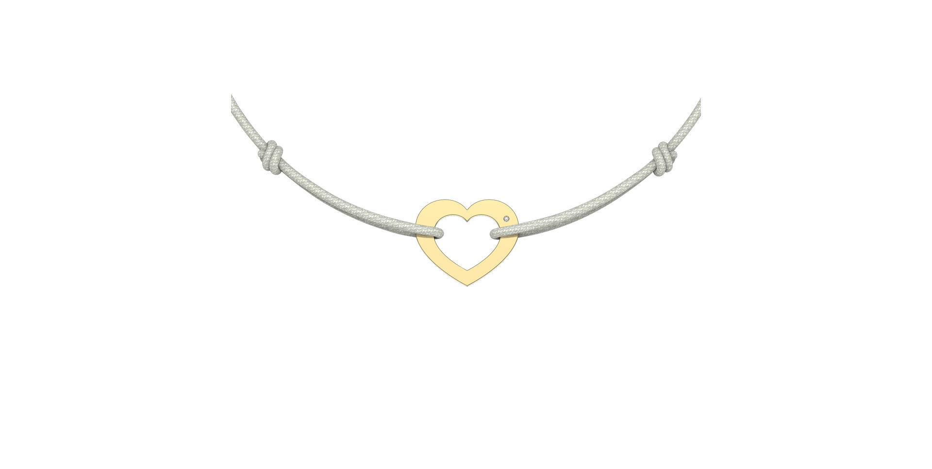 Diamantový náramek se šňůrkou Love