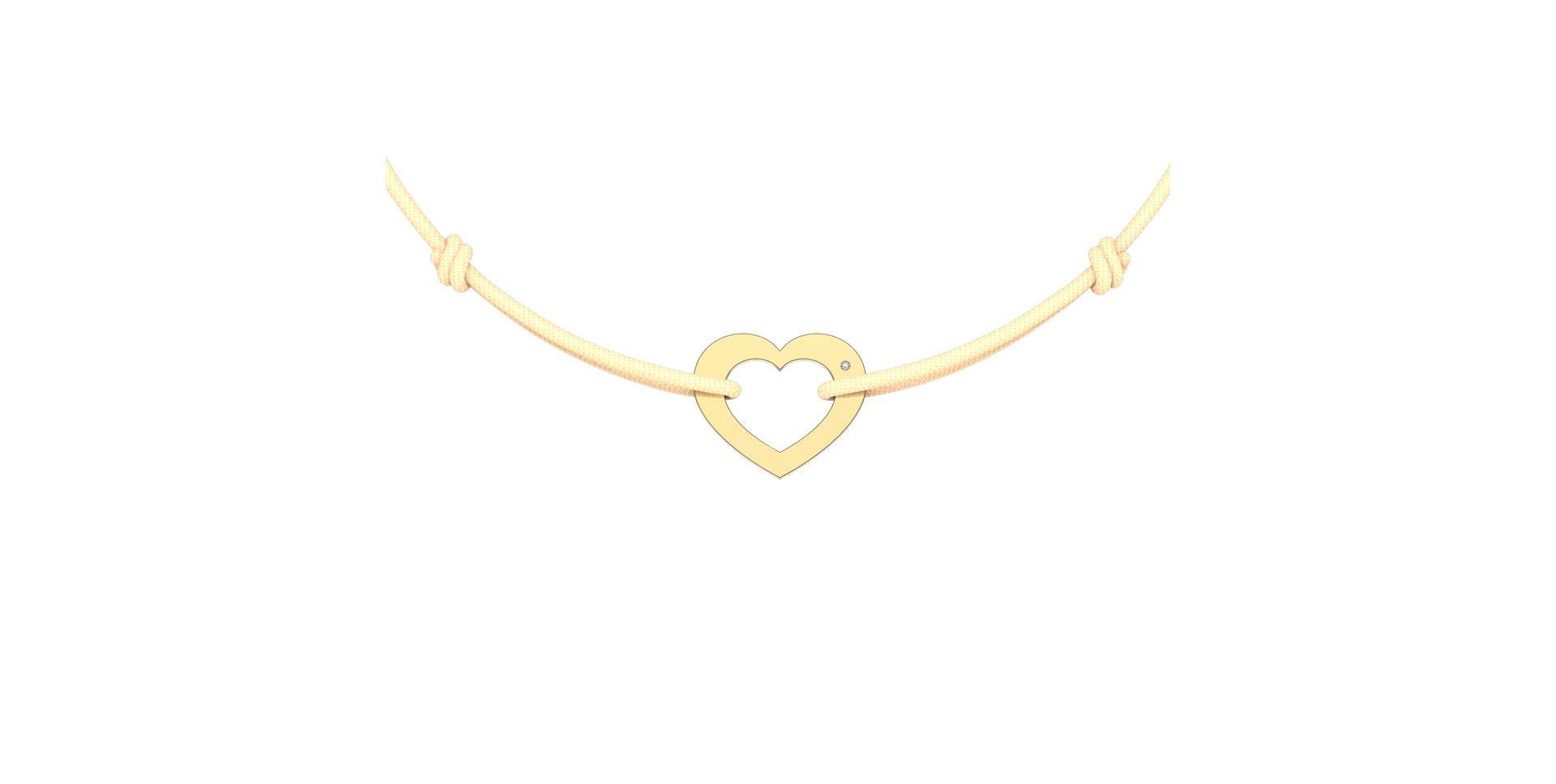 Diamantový náramek se šňůrkou Love