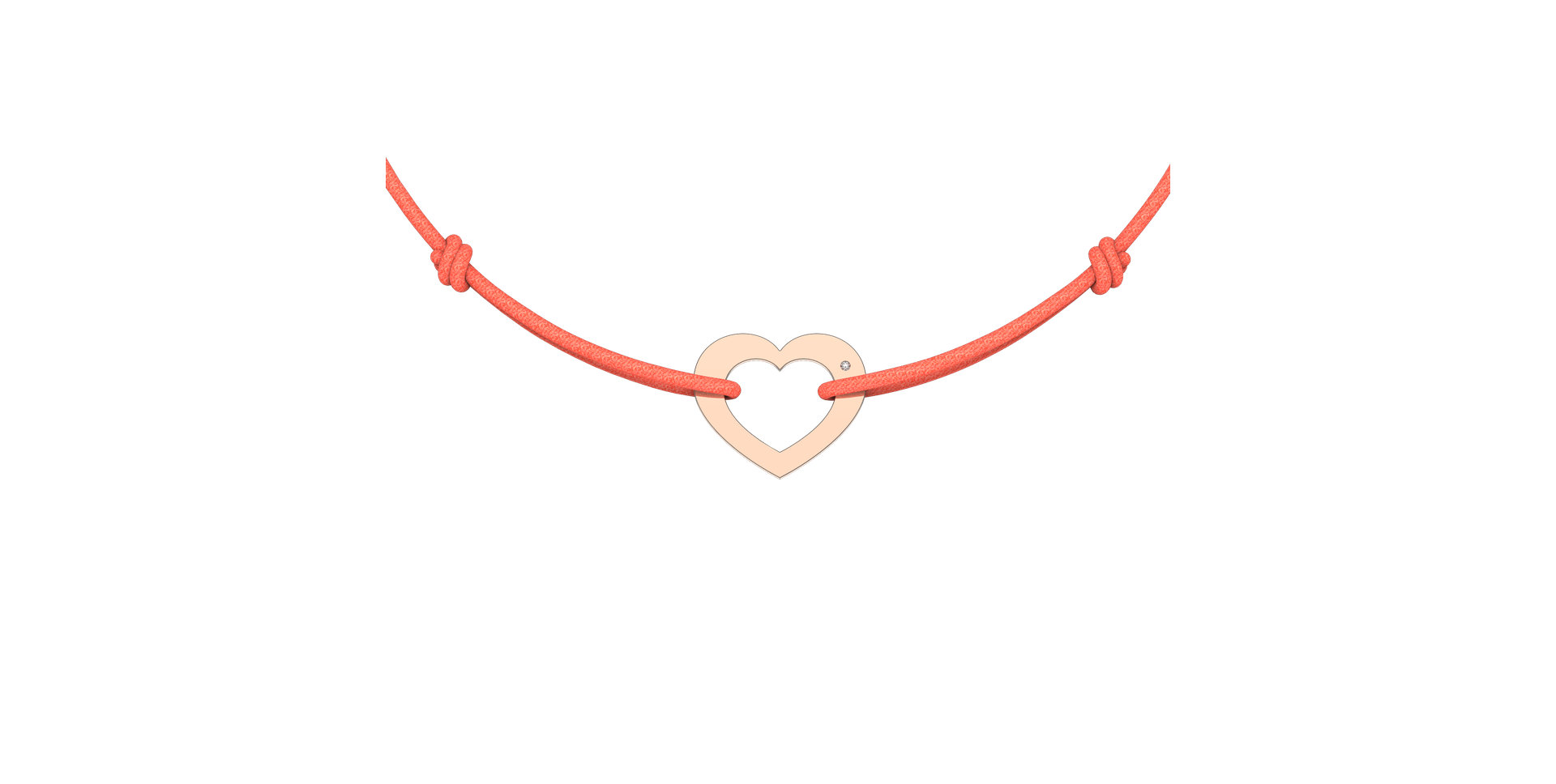 Diamantový náramek se šňůrkou Love