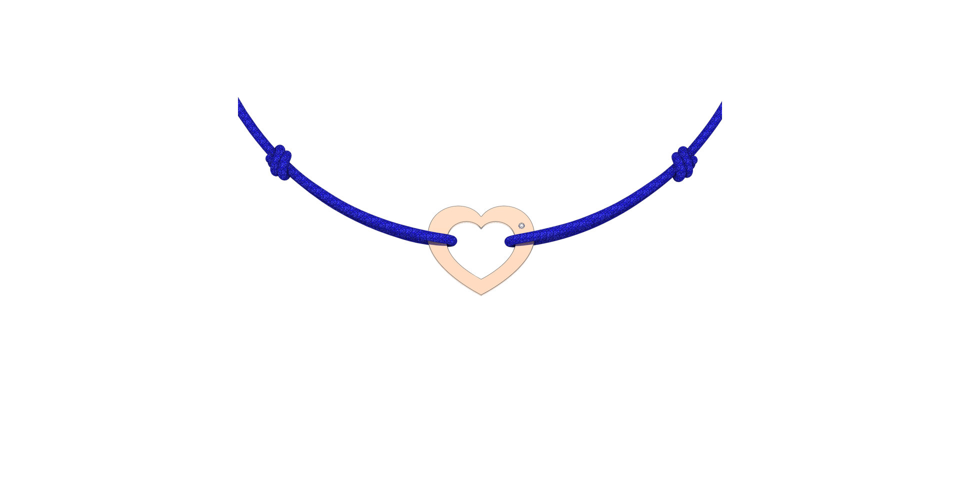 Diamantový náramek se šňůrkou Love