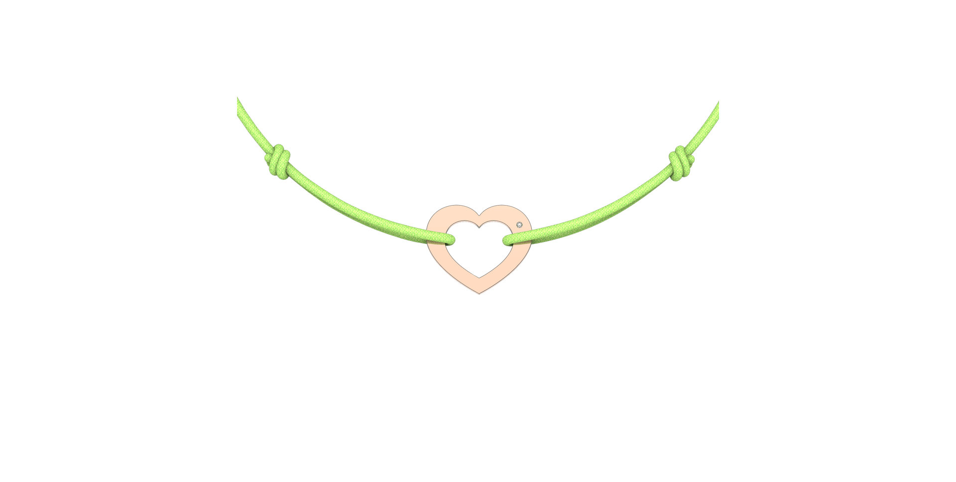 Diamantový náramek se šňůrkou Love