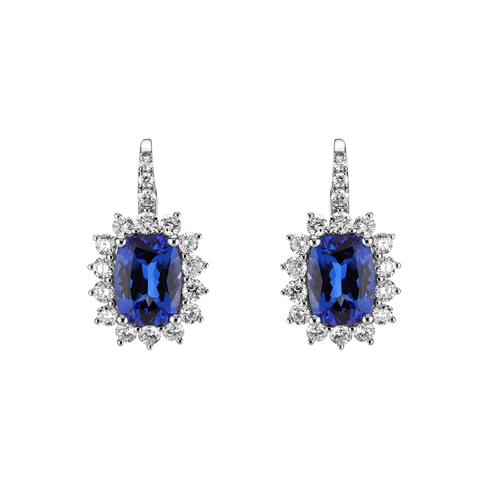 Náušnice s tanzanitem a diamanty Seraph Spark