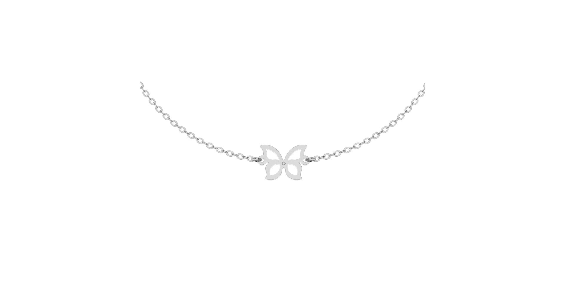 Náramek s diamantem Gold Butterfly