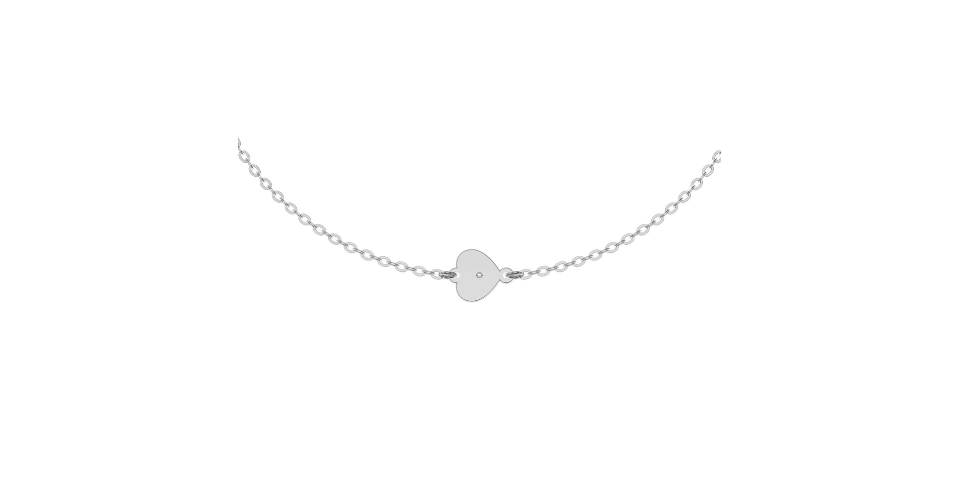 Náramek s diamantem Little Heart