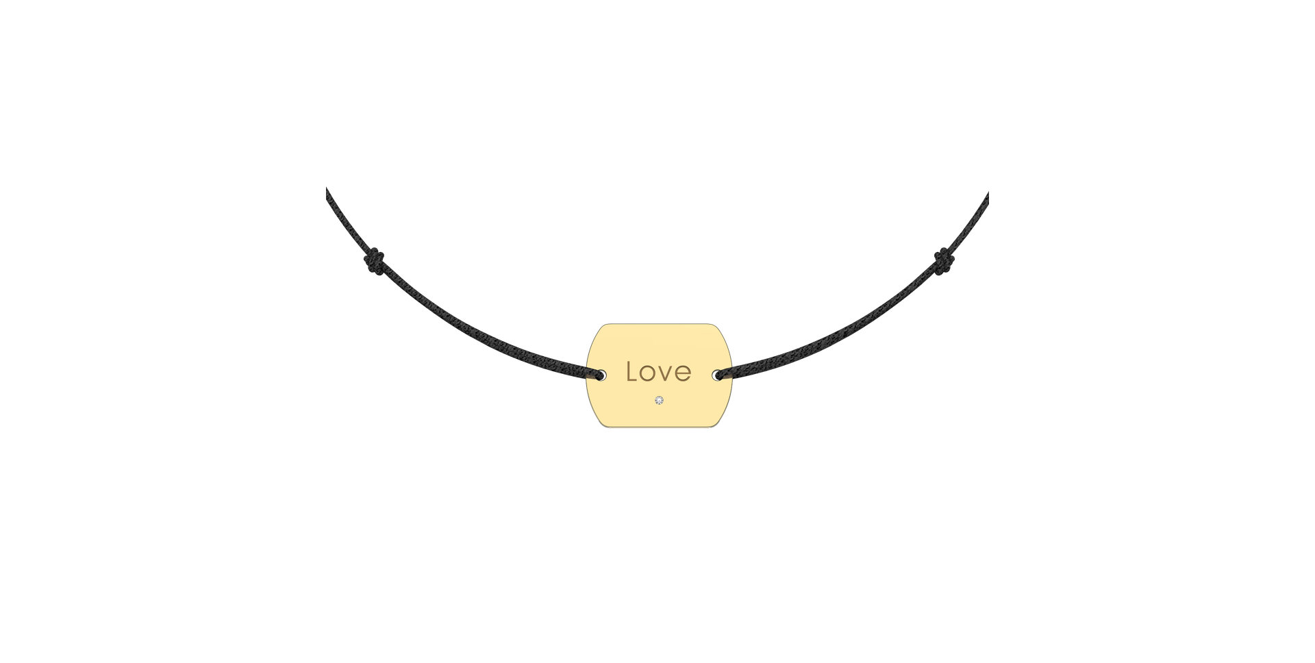 Diamantový náramek se šňůrkou Love Stamp