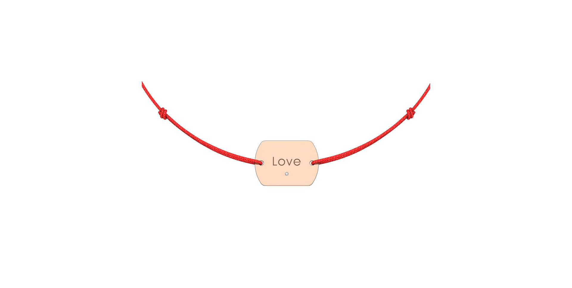 Diamantový náramek se šňůrkou Love Stamp