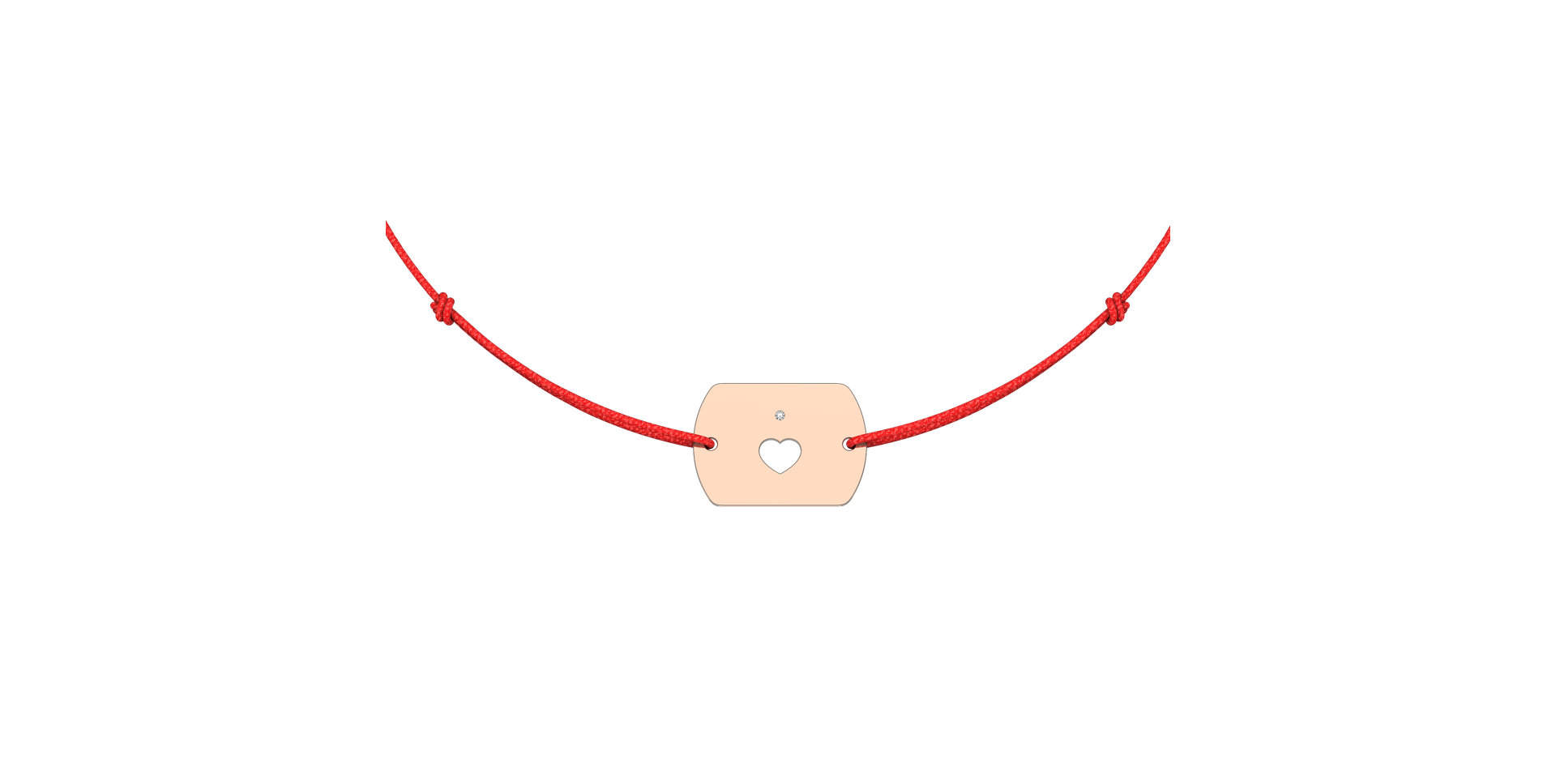 Diamantový náramek se šňůrkou Heart Stamp