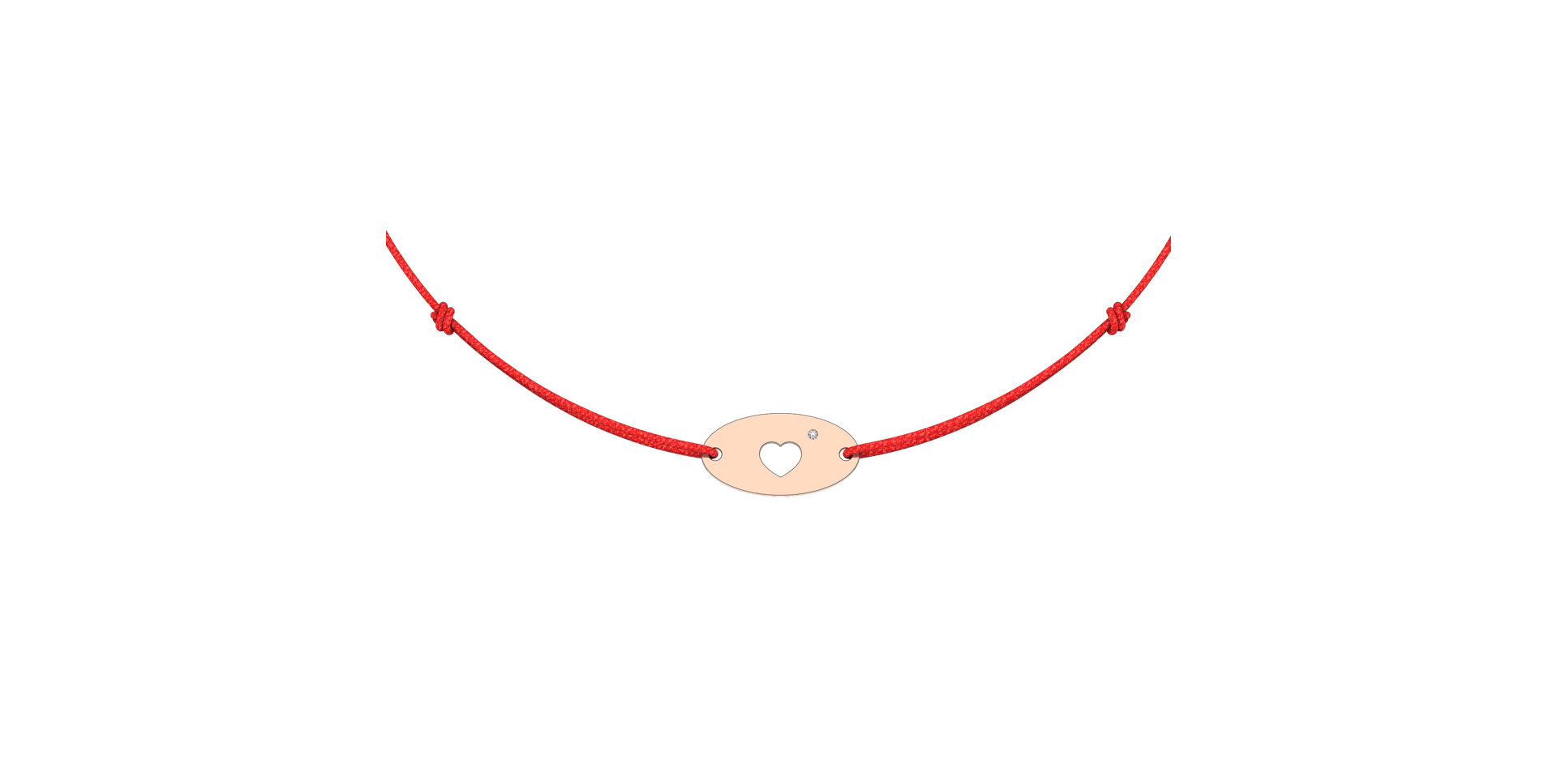 Diamantový náramek se šňůrkou Gold Heart