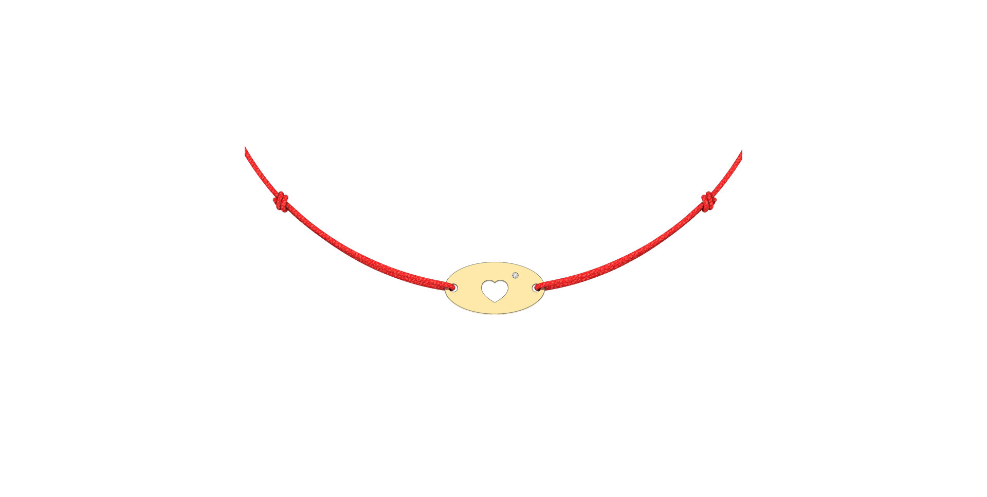 Diamantový náramek se šňůrkou Gold Heart