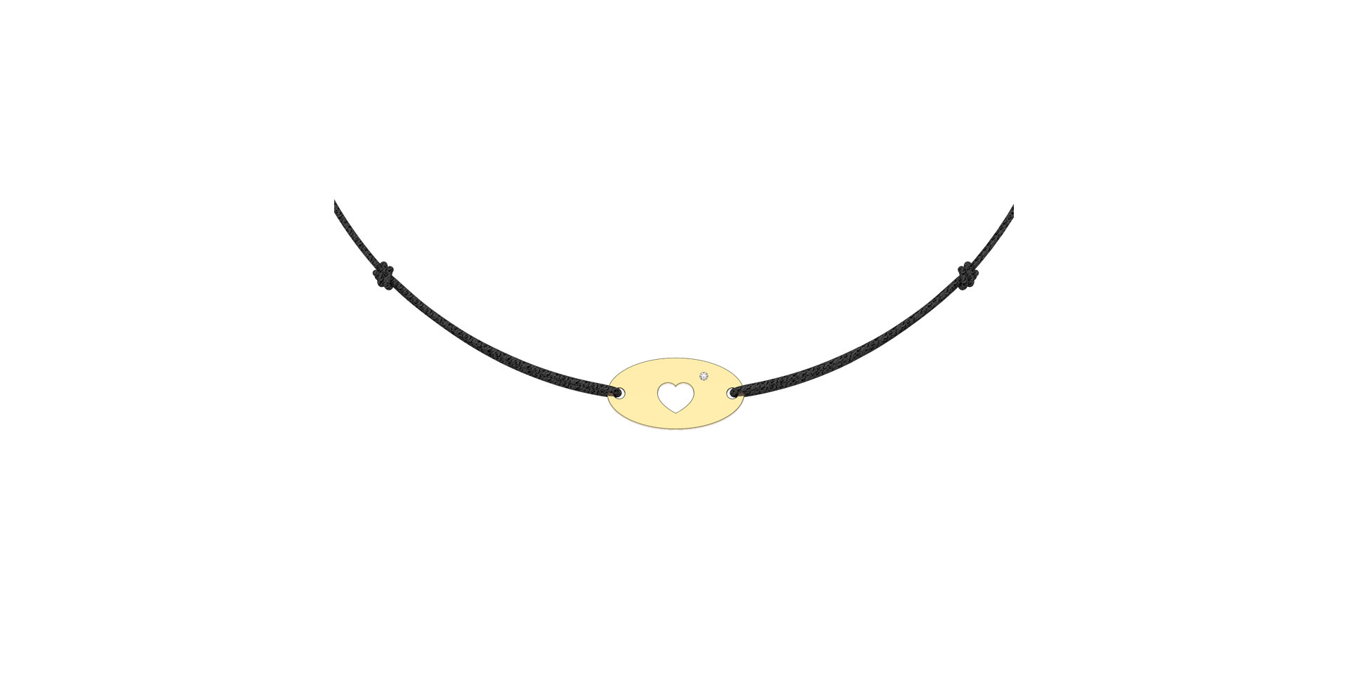 Diamantový náramek se šňůrkou Gold Heart