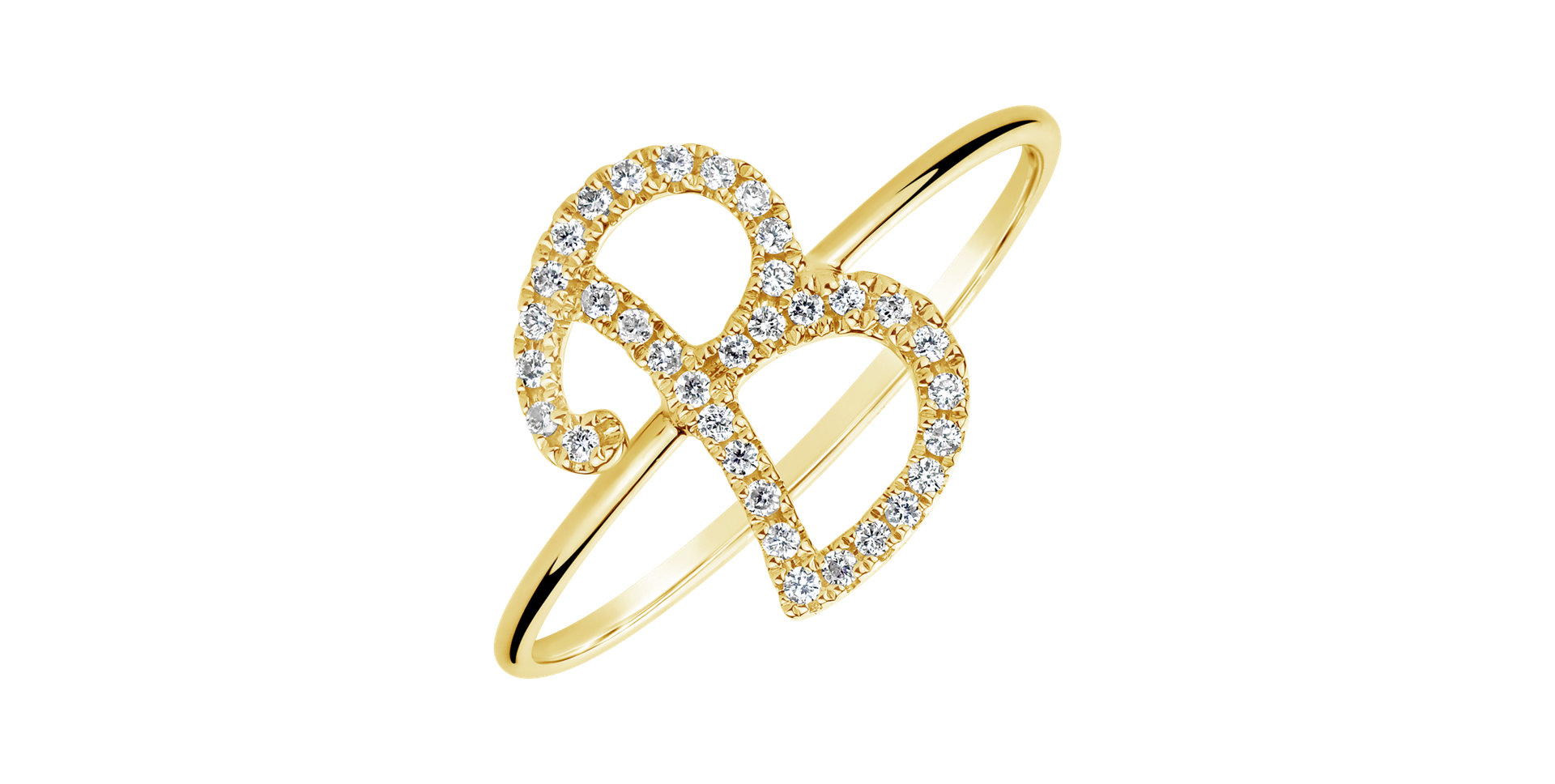 Prsten s diamanty Curly Glittery B