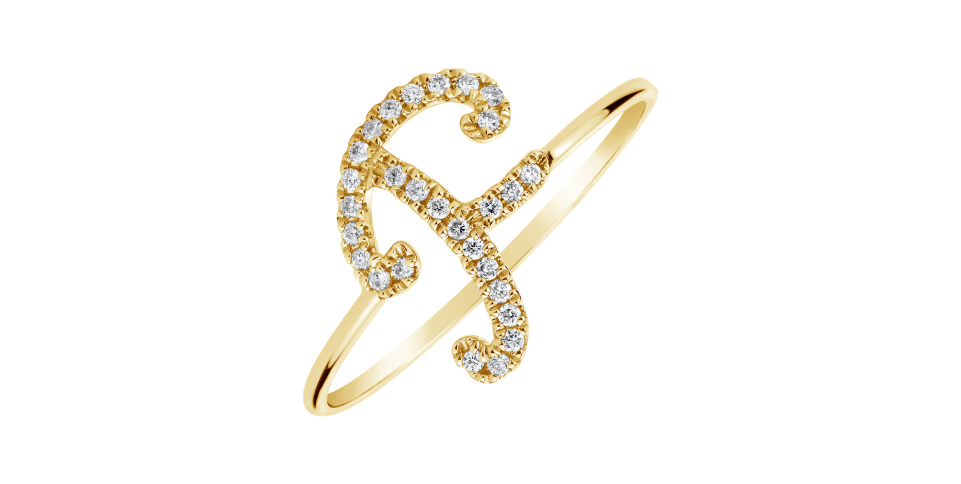 Prsten s diamanty Curly Glittery F