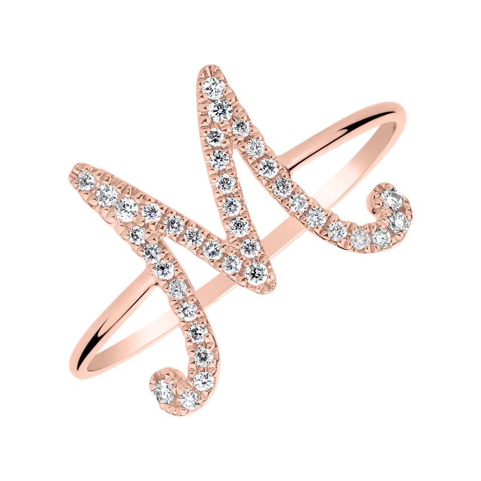 Prsten s diamanty Curly Glittery M