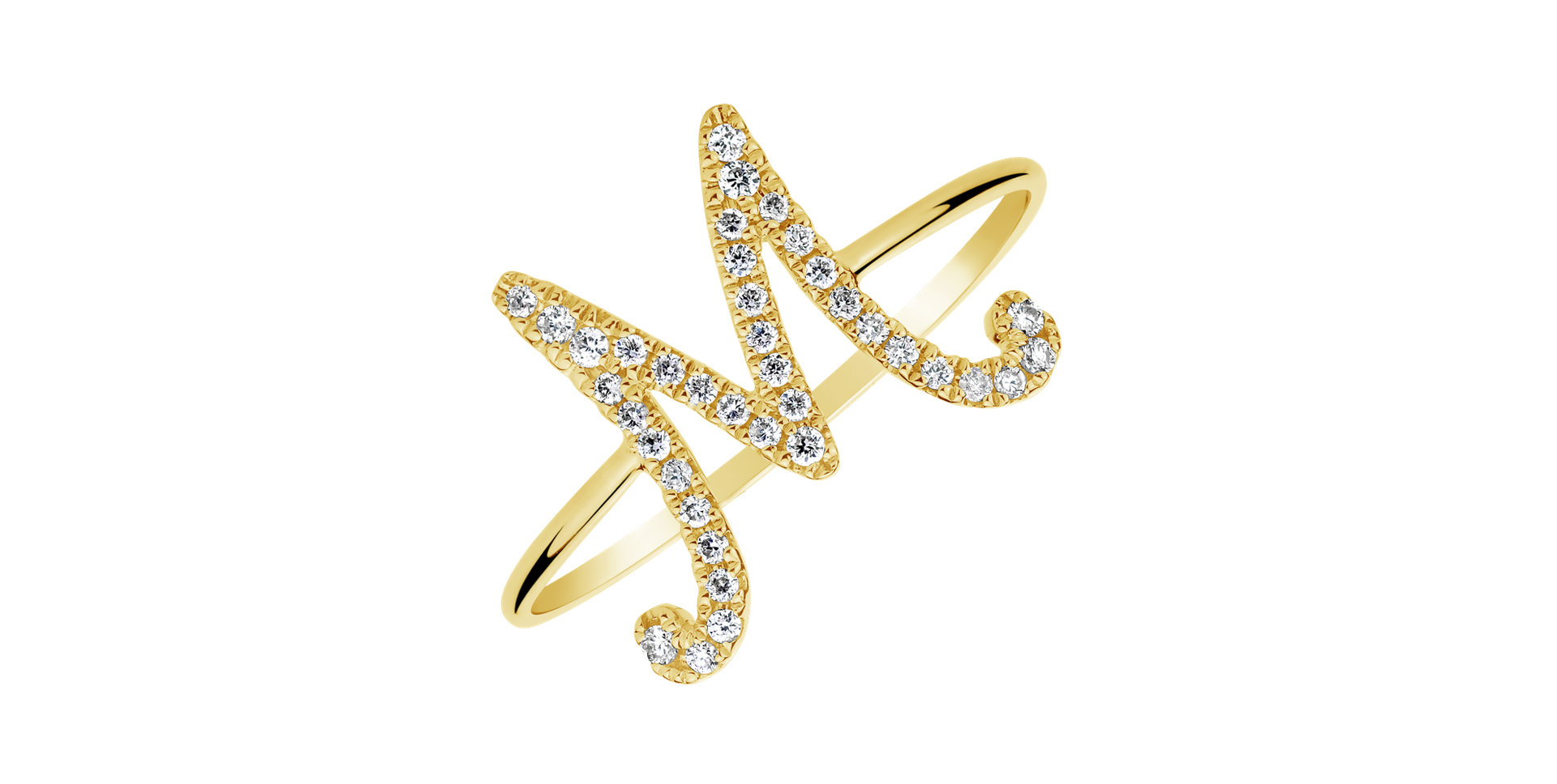 Prsten s diamanty Curly Glittery M