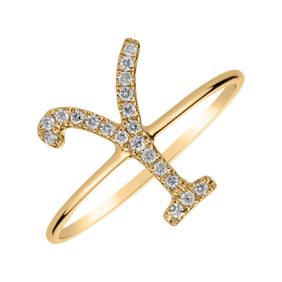 Prsten s diamanty Curly Glittery