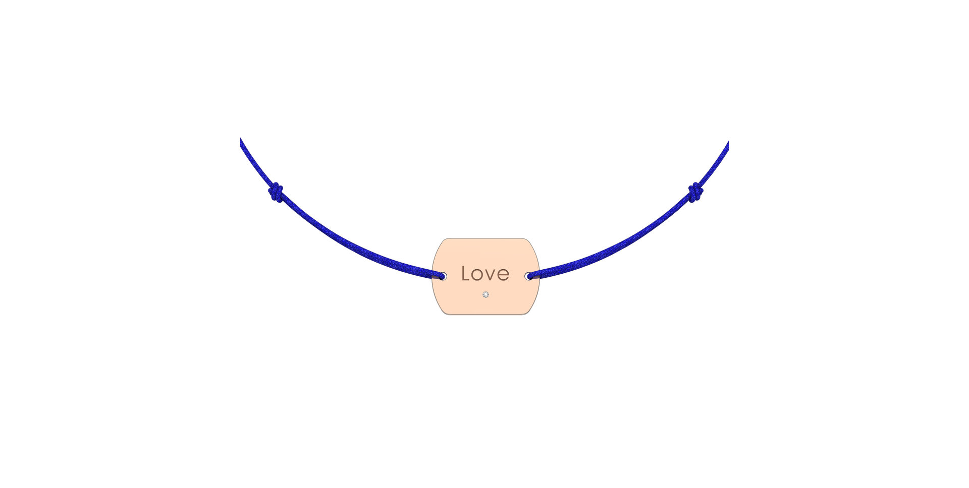 Diamantový náramek se šňůrkou Love Stamp