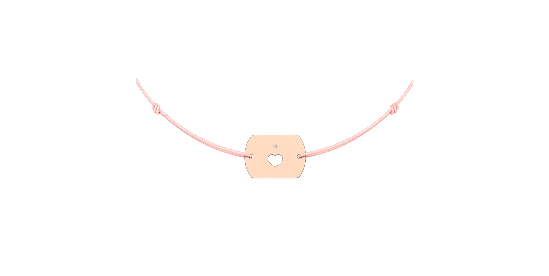 Diamantový náramek se šňůrkou Heart Stamp