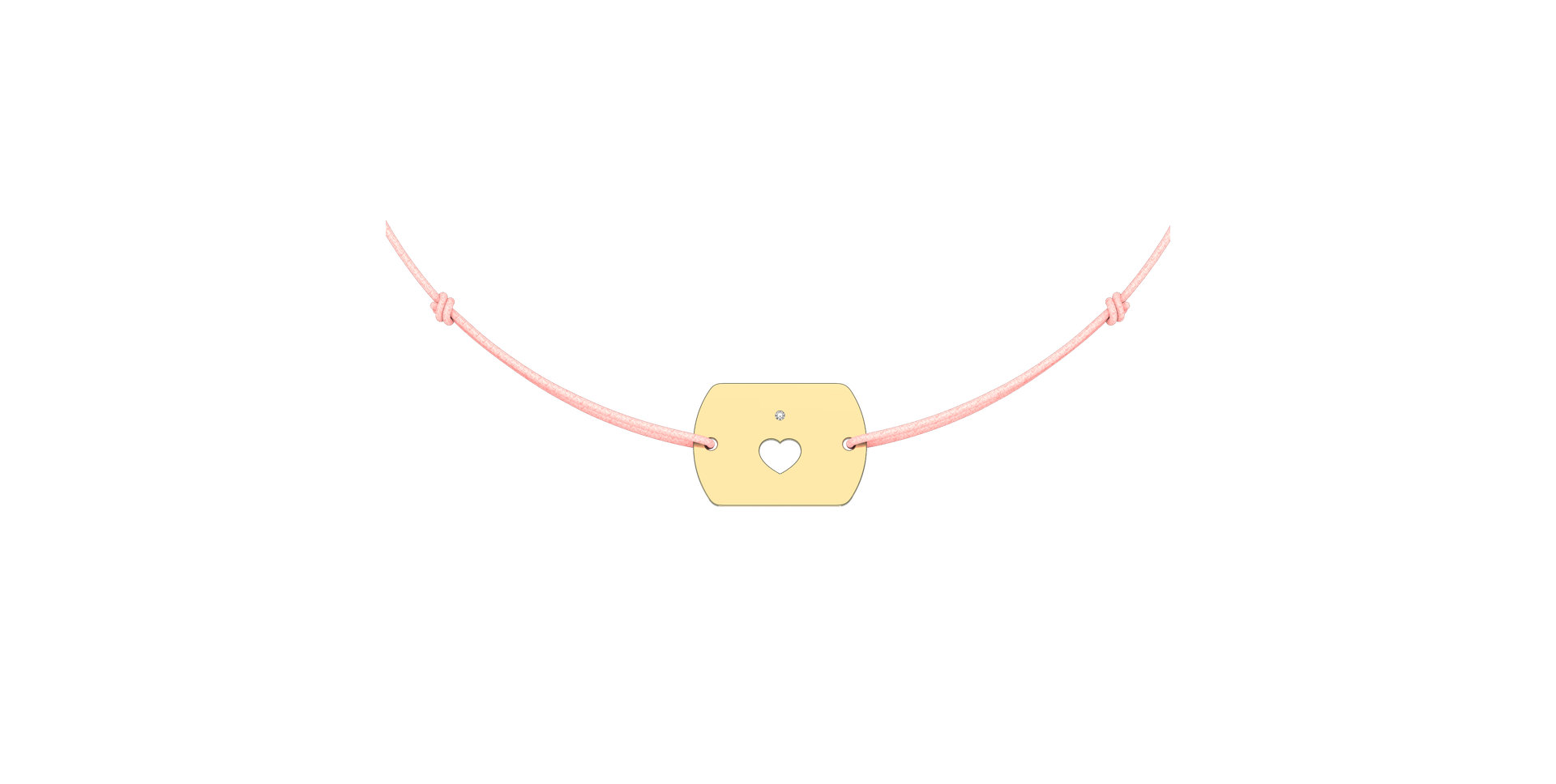 Diamantový náramek se šňůrkou Heart Stamp