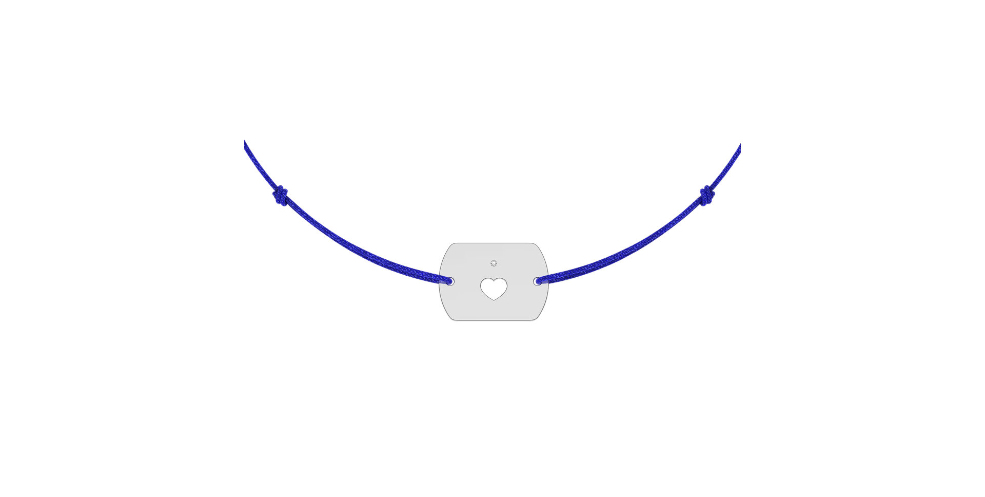 Diamantový náramek se šňůrkou Heart Stamp