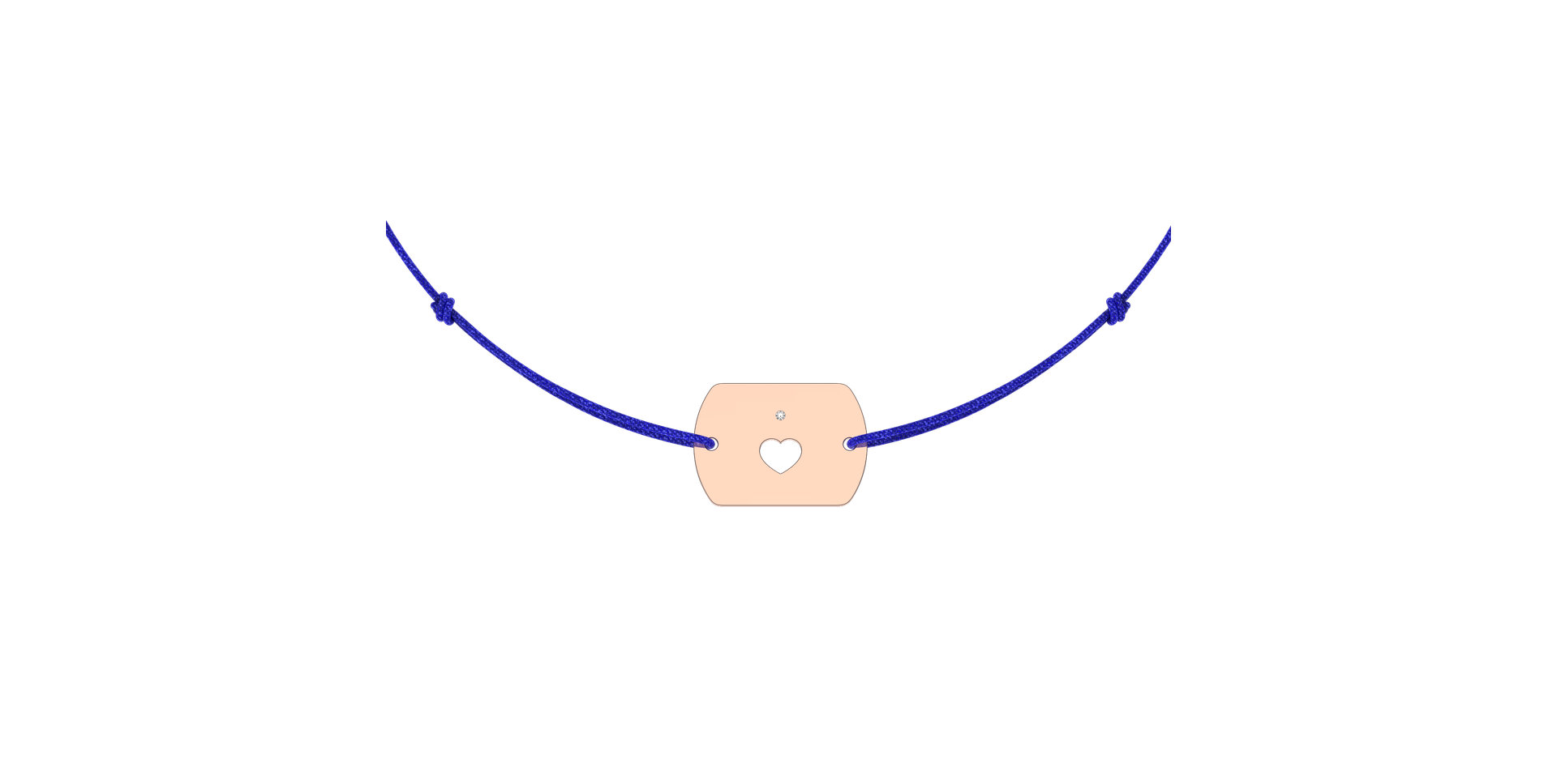 Diamantový náramek se šňůrkou Heart Stamp