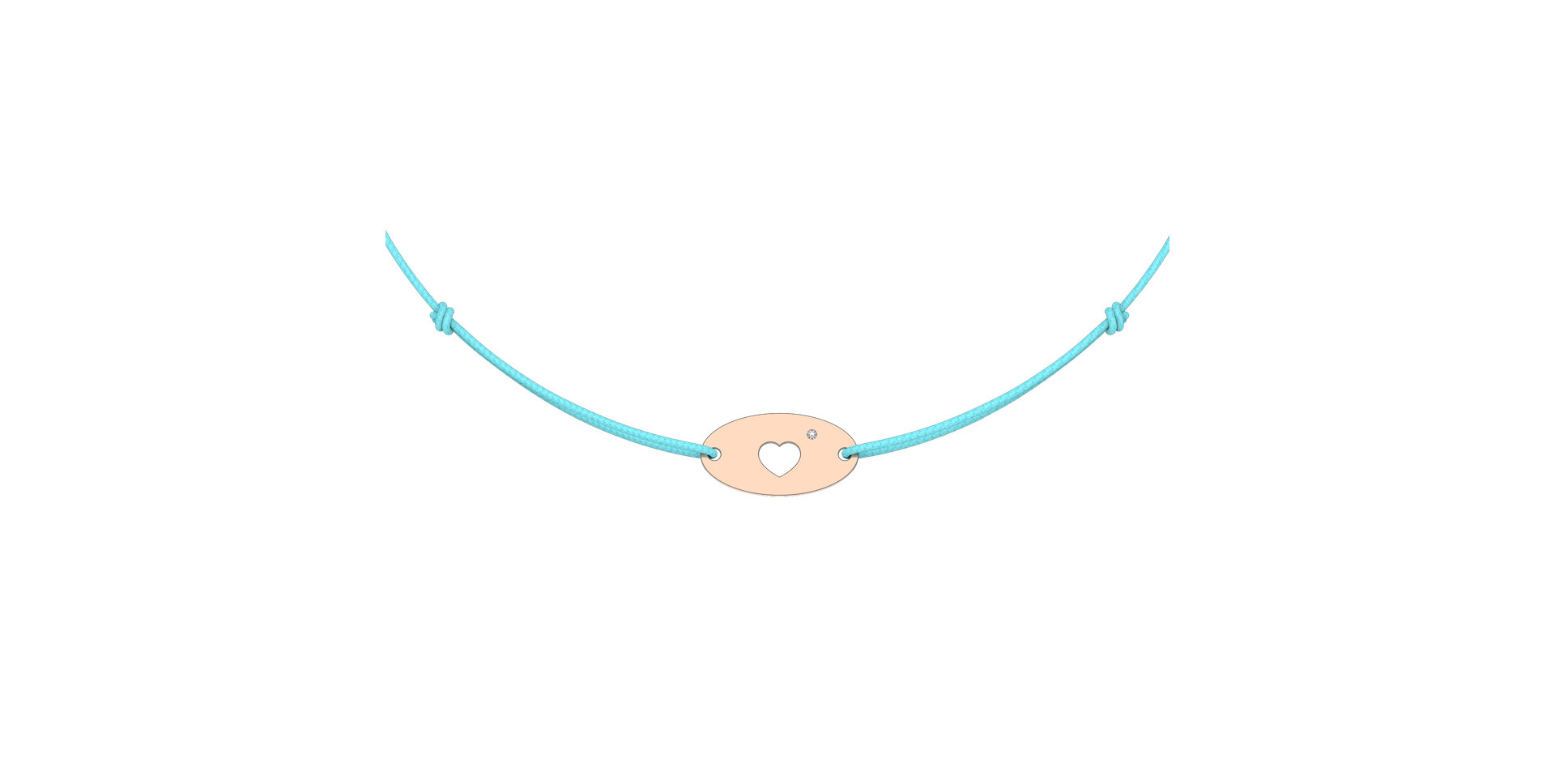 Diamantový náramek se šňůrkou Gold Heart