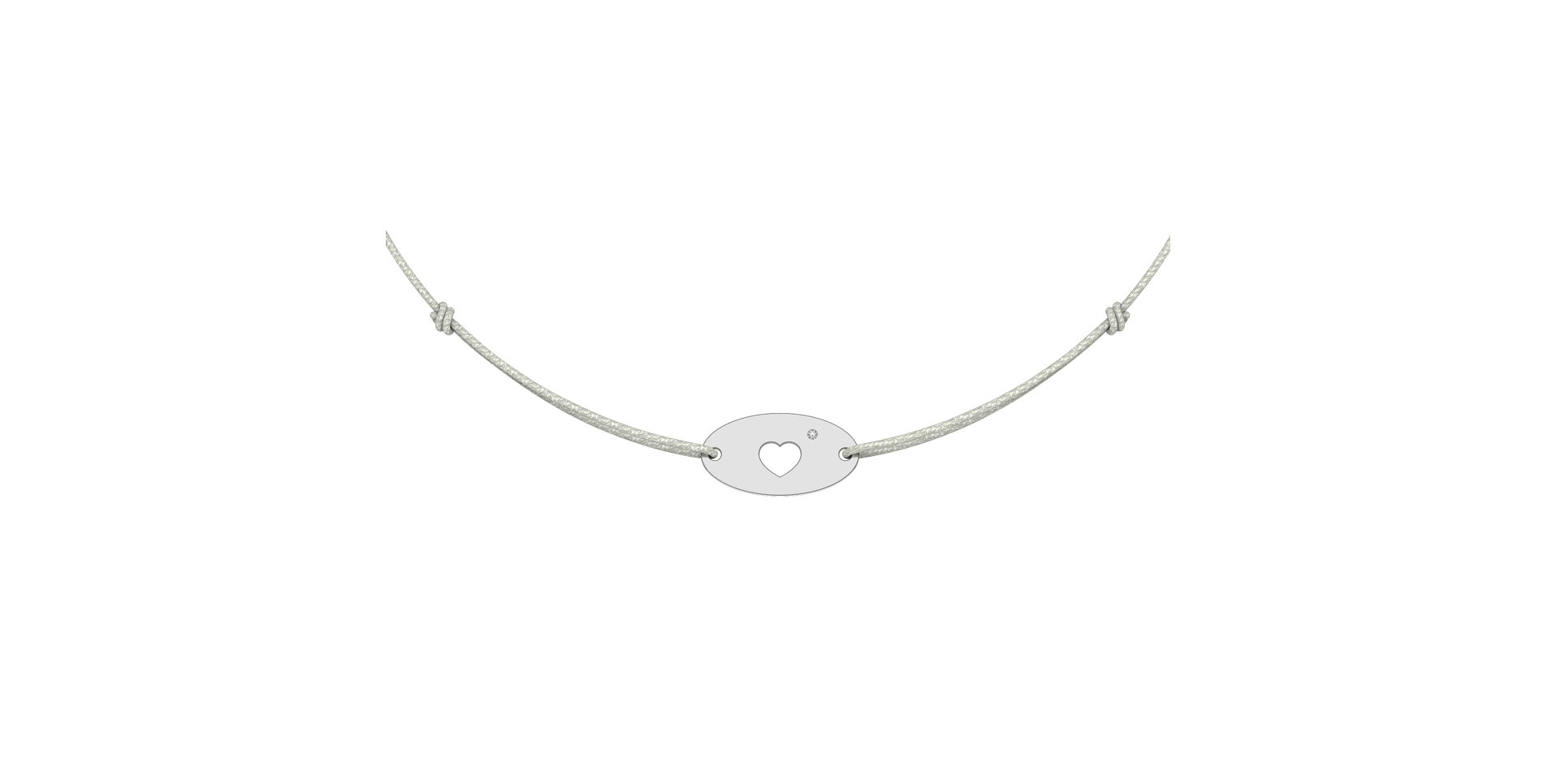 Diamantový náramek se šňůrkou Gold Heart