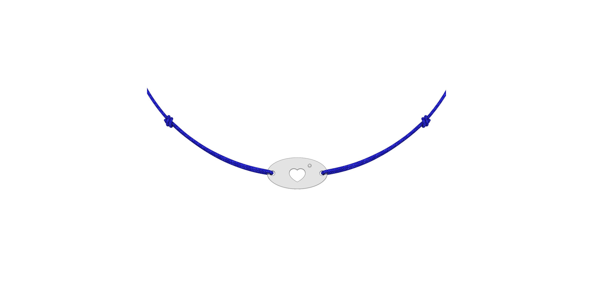 Diamantový náramek se šňůrkou Gold Heart