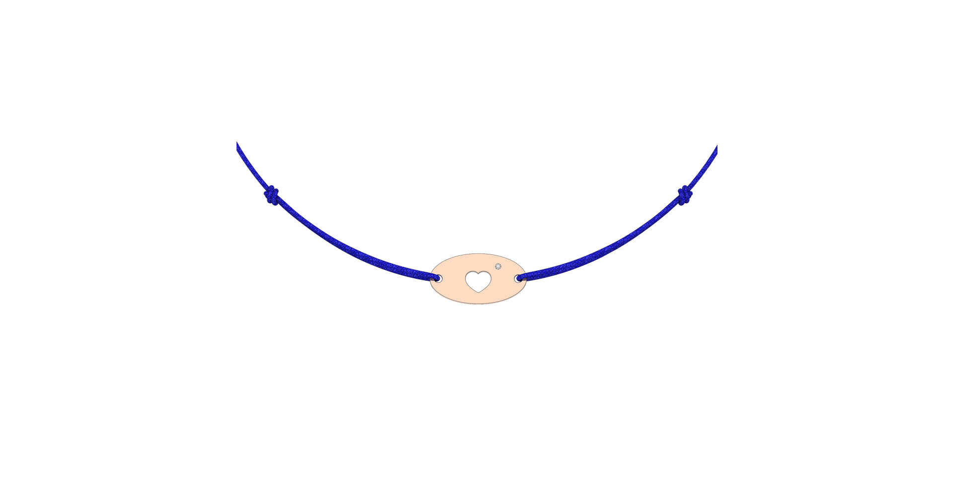 Diamantový náramek se šňůrkou Gold Heart