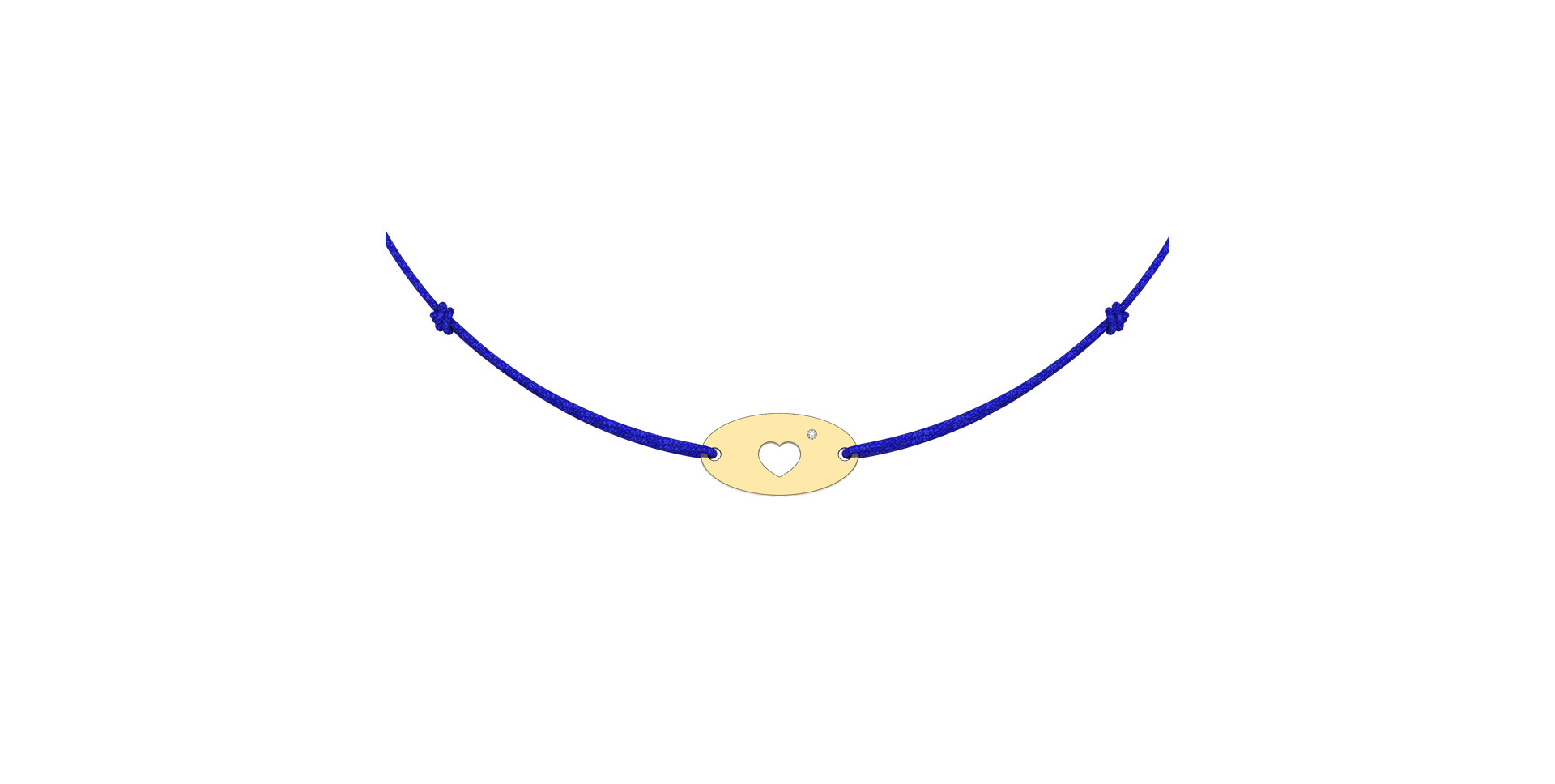 Diamantový náramek se šňůrkou Gold Heart