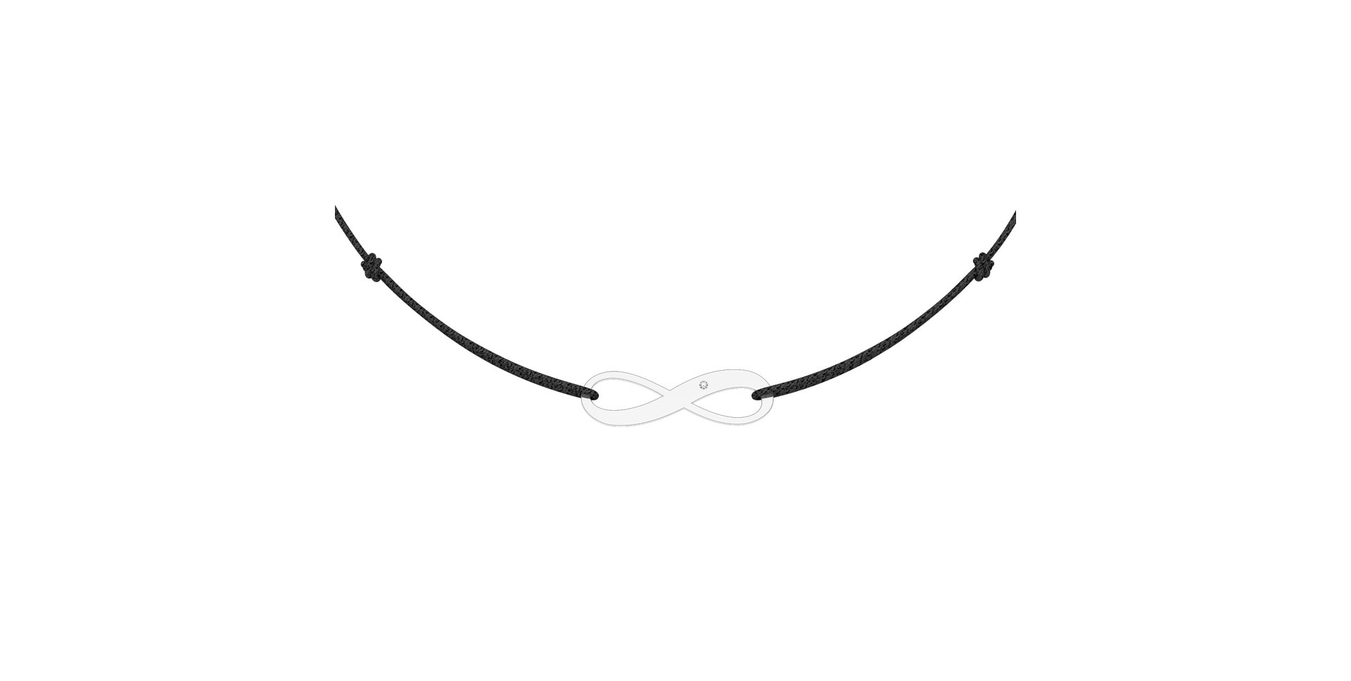 Diamantový náramek se šňůrkou Infinity