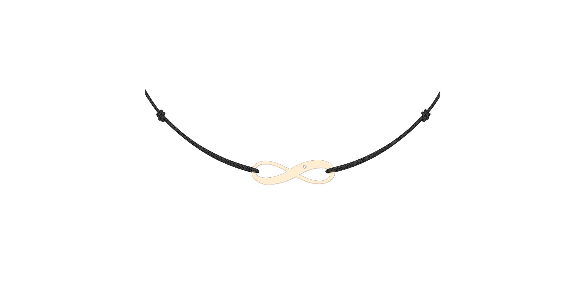 Diamantový náramek se šňůrkou Infinity