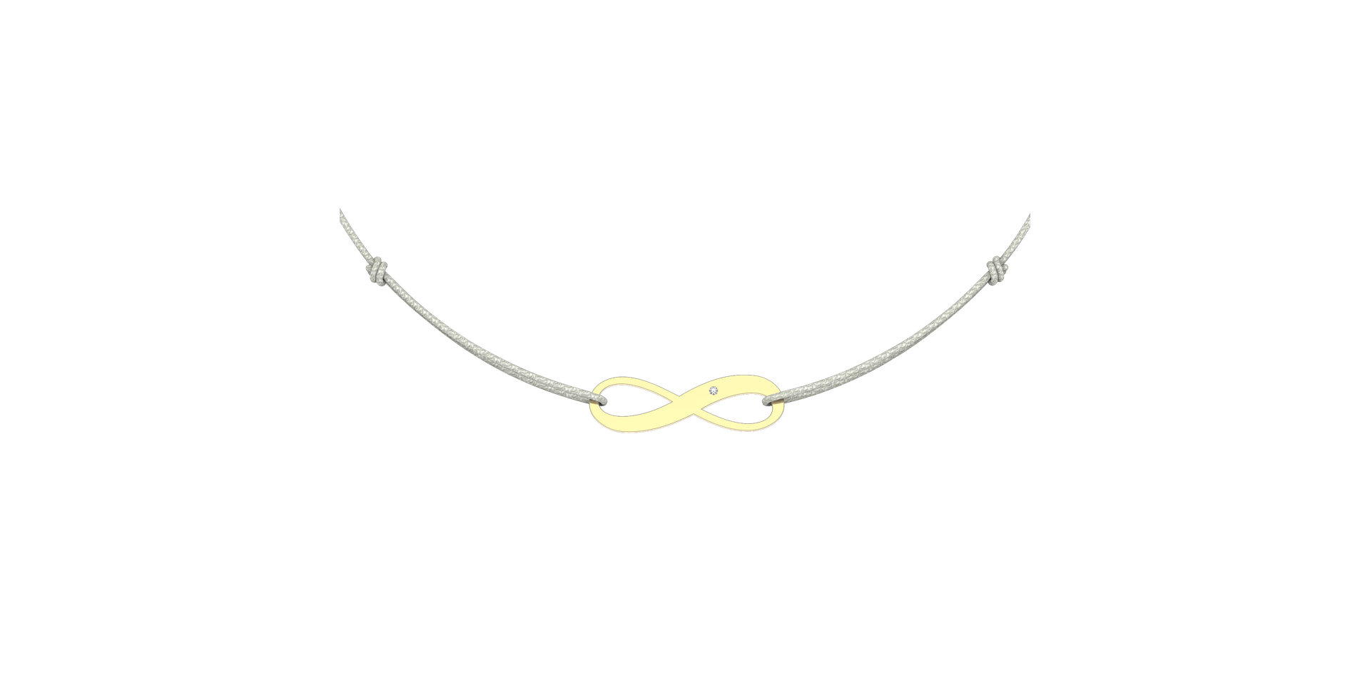 Diamantový náramek se šňůrkou Infinity