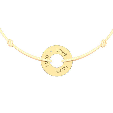 Diamantový náramek se šňůrkou Love Circle
