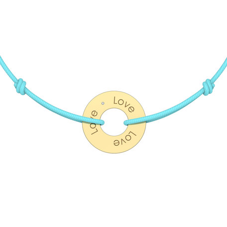 Diamantový náramek se šňůrkou Love Circle