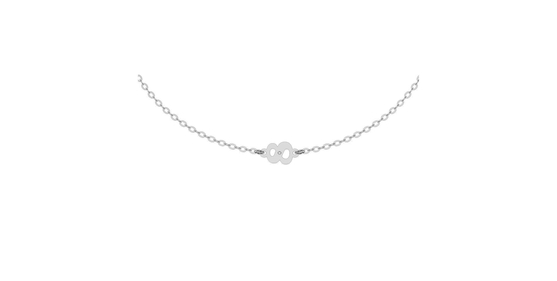 Náramek s diamantem Lucky Eight