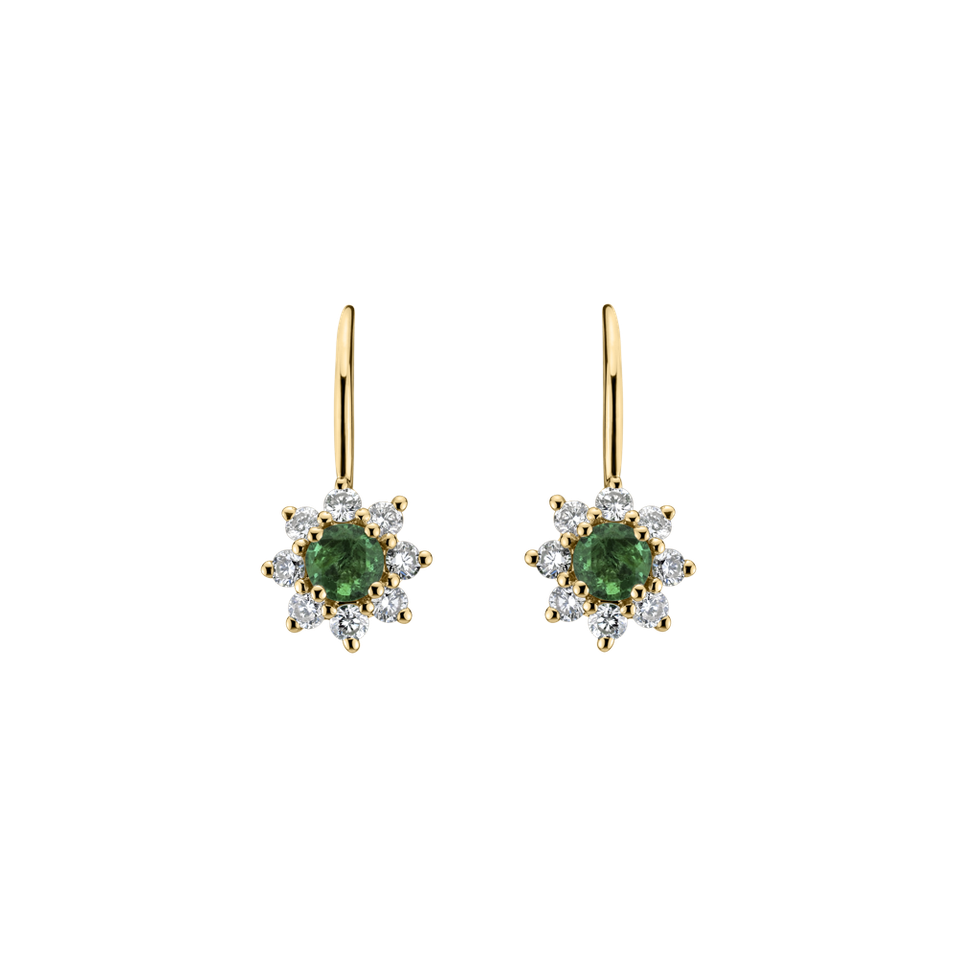 Náušnice se smaragdem a diamanty Celestial Romance