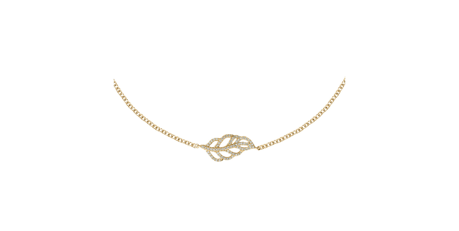 Náramek s diamanty Diamond Leaf