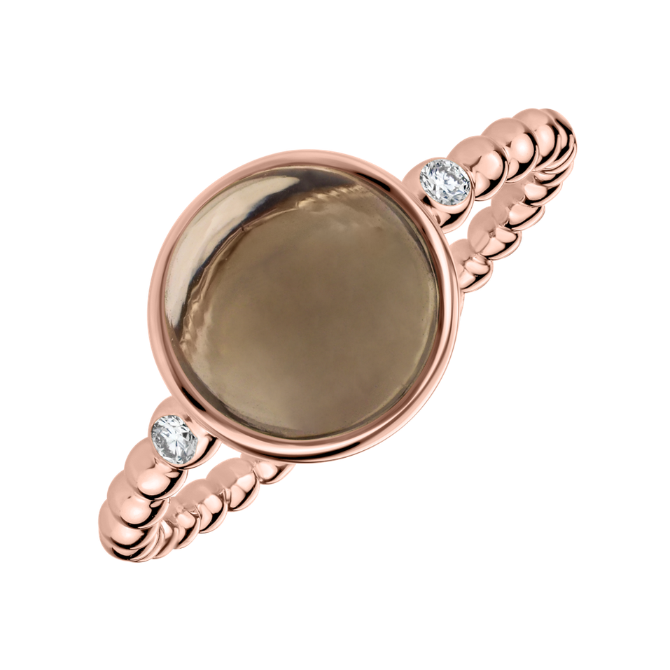 Prsten s diamanty a smoky quartzem Bubbles Bonbon