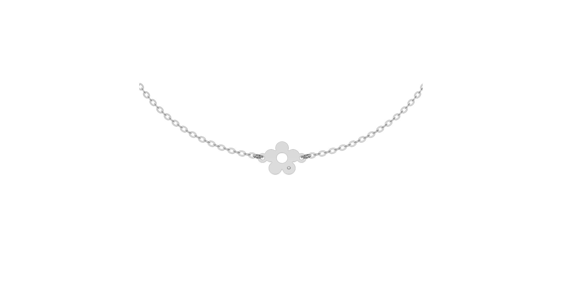 Náramek s diamantem Diamond Flower