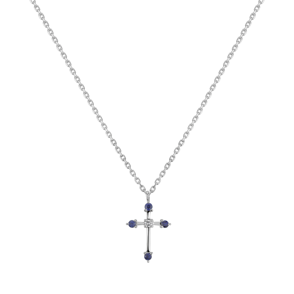 Náhrdelník s diamantem a safíry Secret Glory
