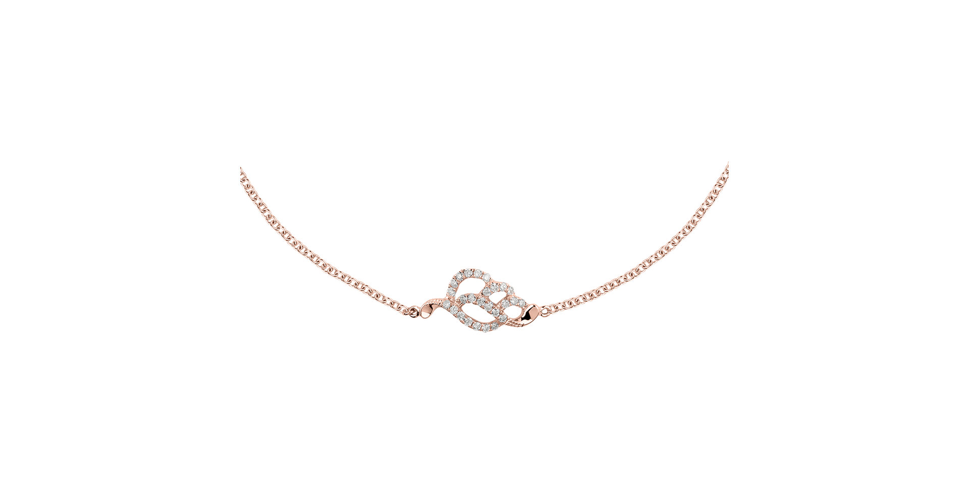 Náramek s diamanty Sparkling Leaf