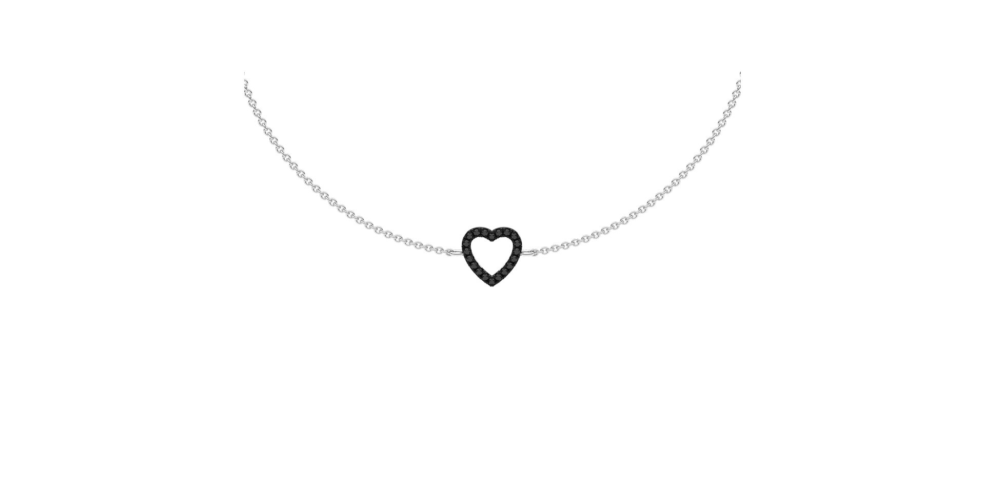 Náramek s černými diamanty Tender Heart