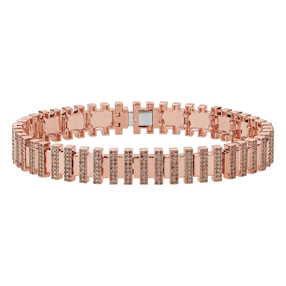 Náramek s hnědými diamanty Golden Night