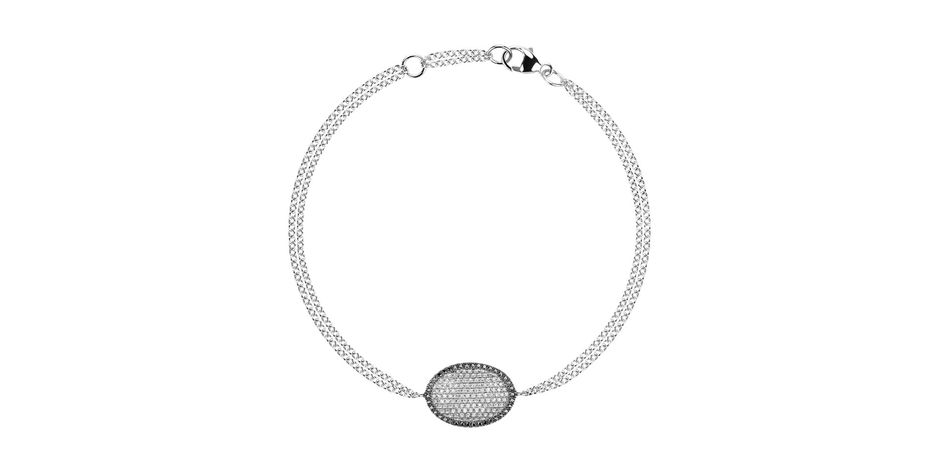 Náramek s černými a bílými diamanty My Heaven